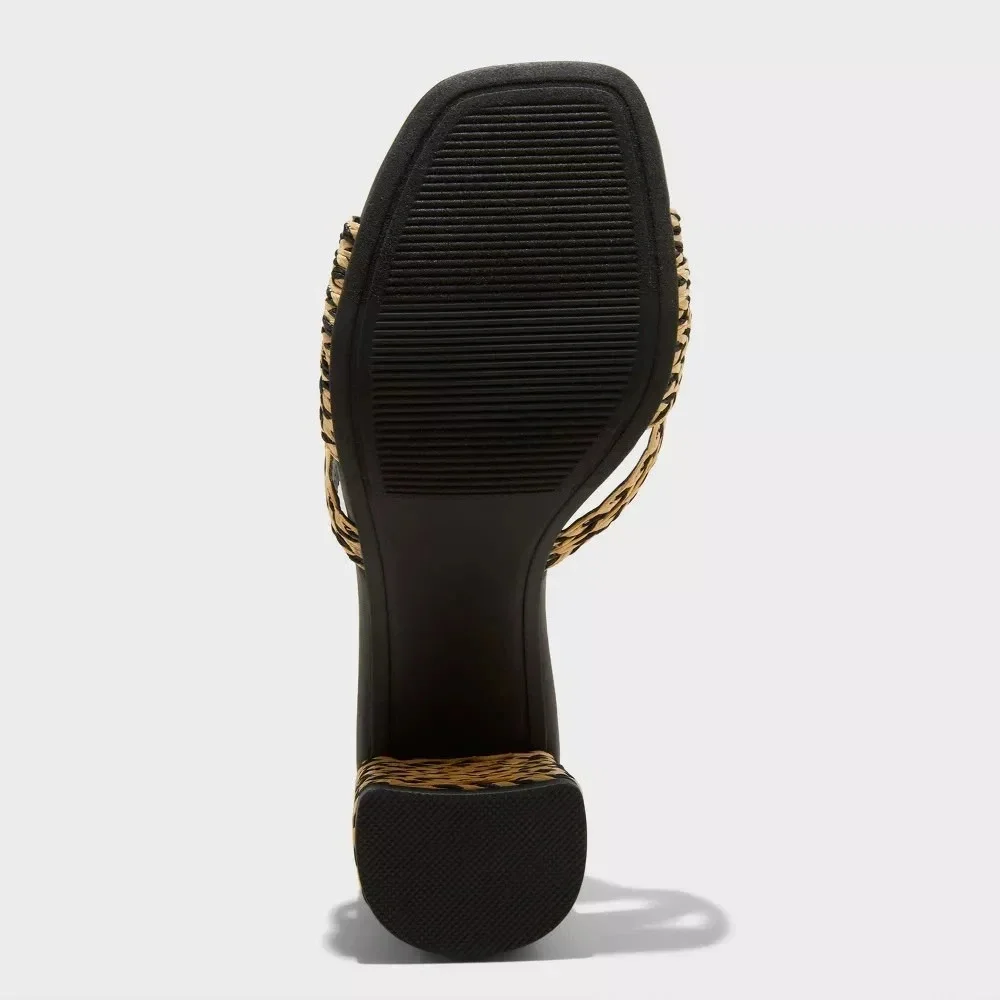 Women's Heels Universal Thread Aaliyah Raffia Black Size 8.5 New With Tags